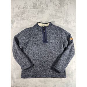 Men's Orvis Quarter Zip‎ Pullover Sweater Medium Blue